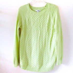 Sonoma Women's Crew Neck Lime Green Sweater